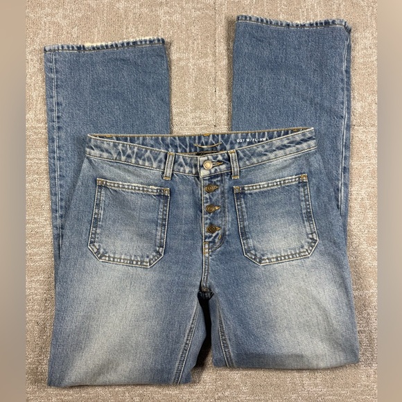 Saint Laurent YSL Y2K Exposed Button Fly Bootcut D27 Jean Sz 28 - Picture 1 of 10